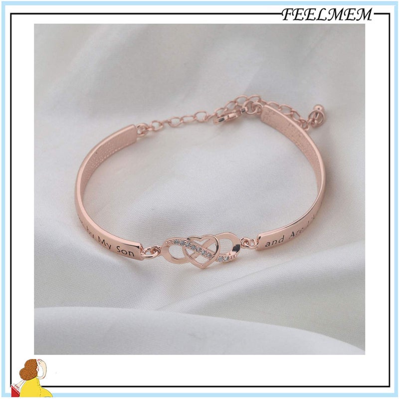 FEELMEM Daughter-in-Law Gift Bracelet You Were Hand Chosen by My Son and Are Like A to Me Gift for Daughter in Law (bar-rose gold) - Image 3